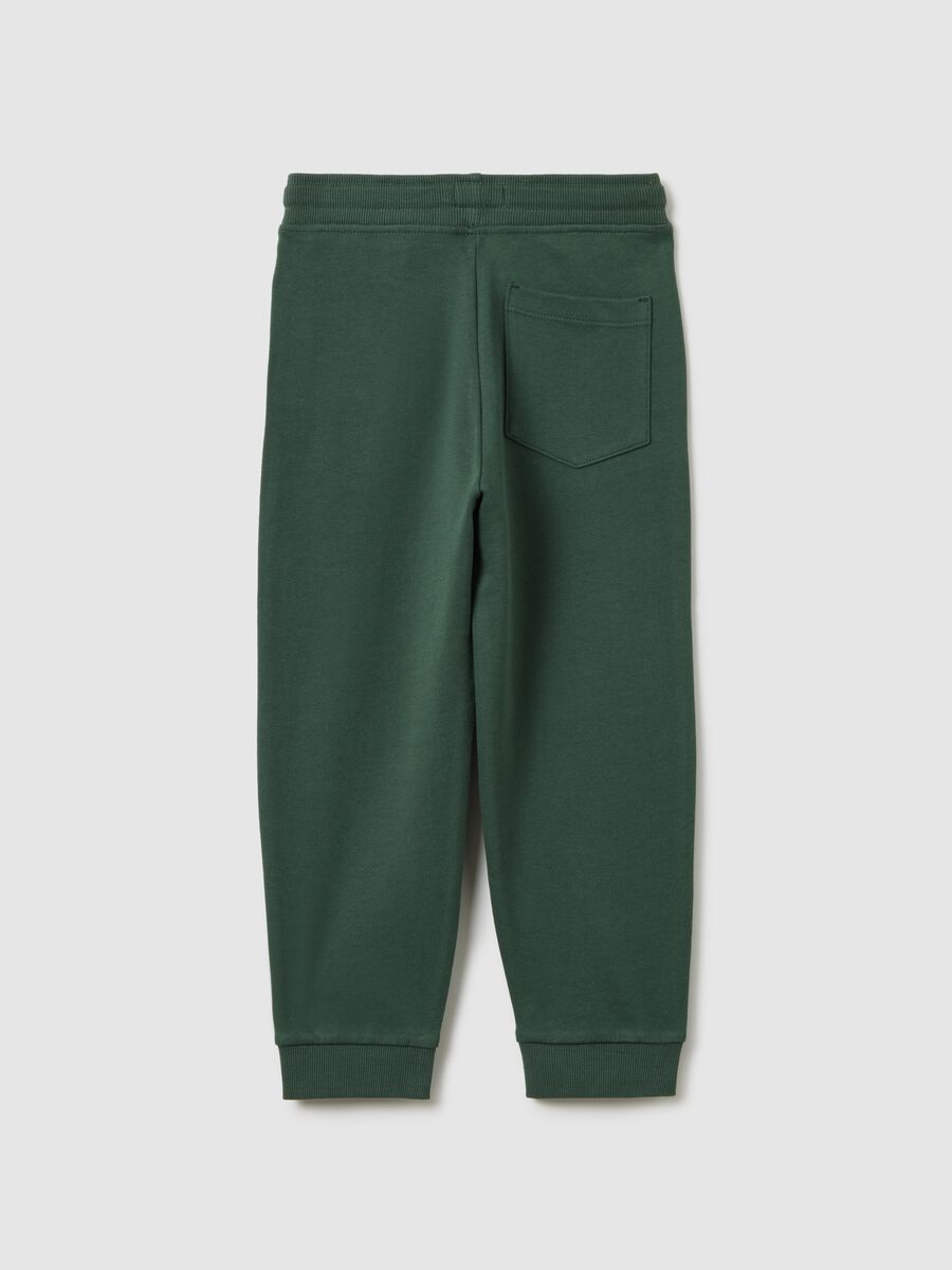 Pantaloni per bambini in puro cotone verde regular fit_1