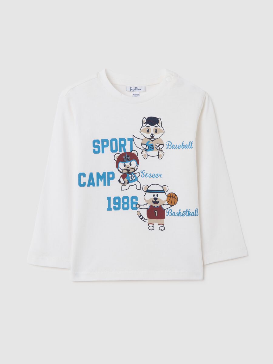 Baby white pure cotton regular fit t-shirt_0