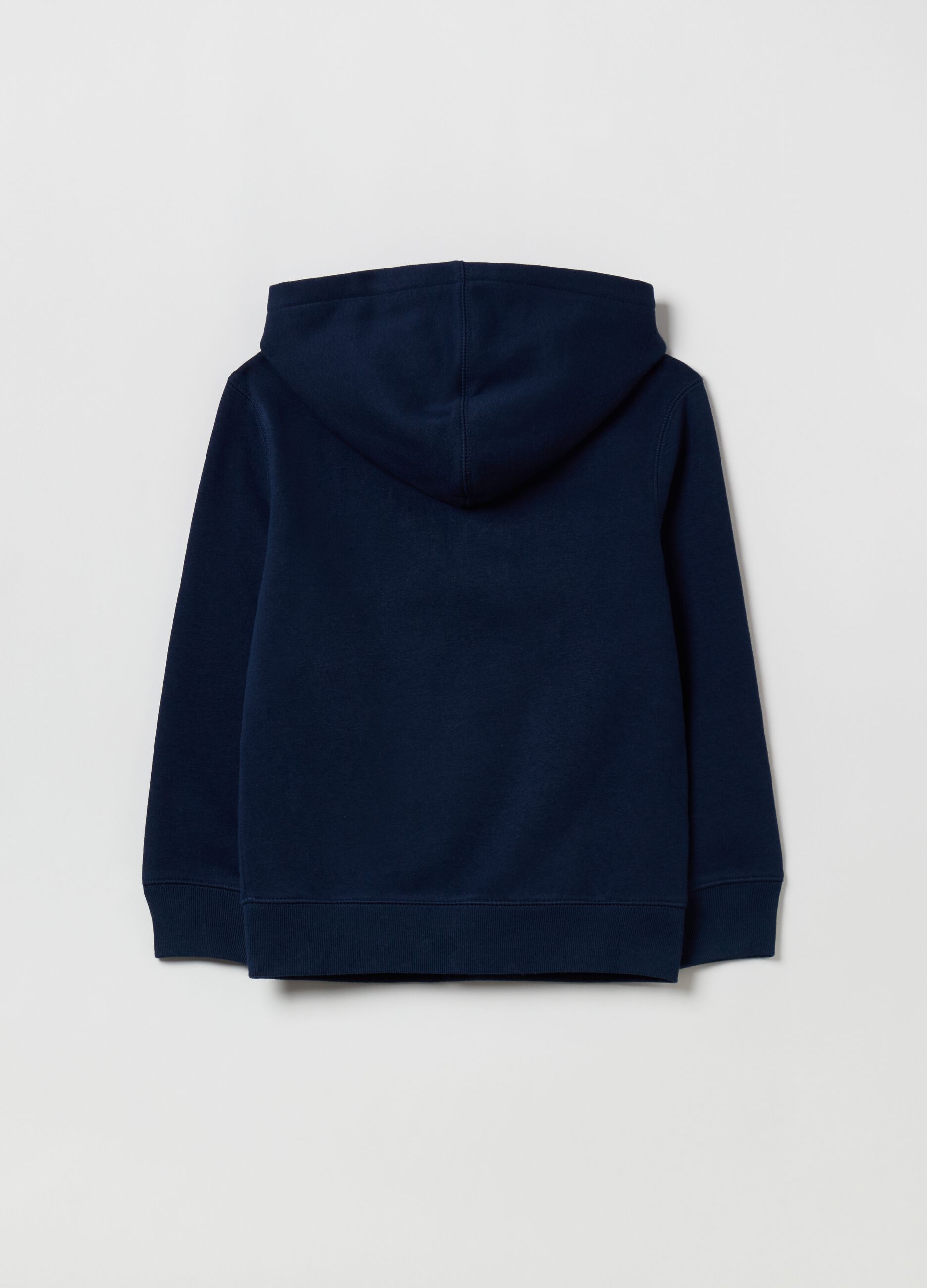 Full-zip fleece sweatshirt with logo embroidery