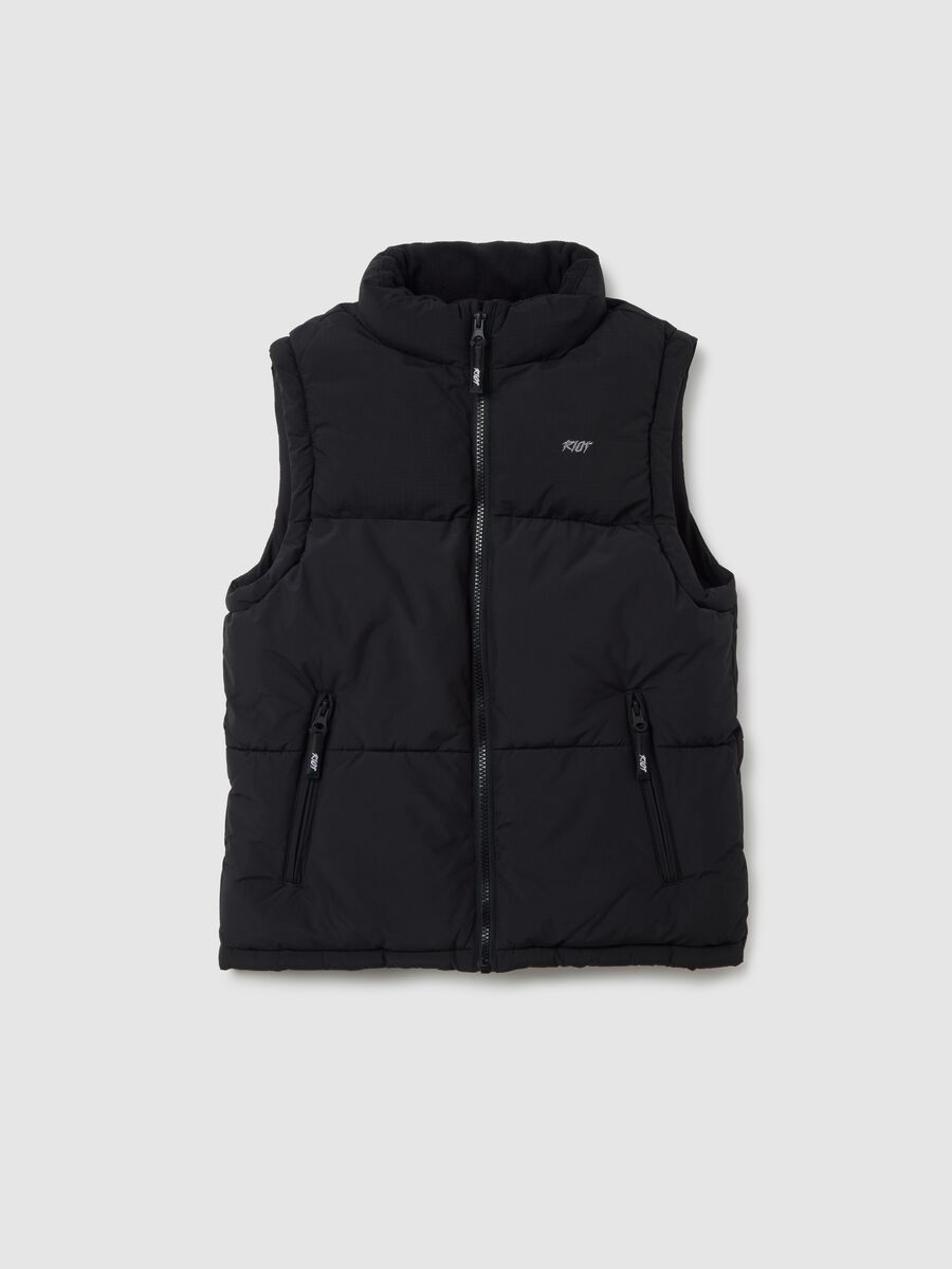 Black padded gilet for boys_0