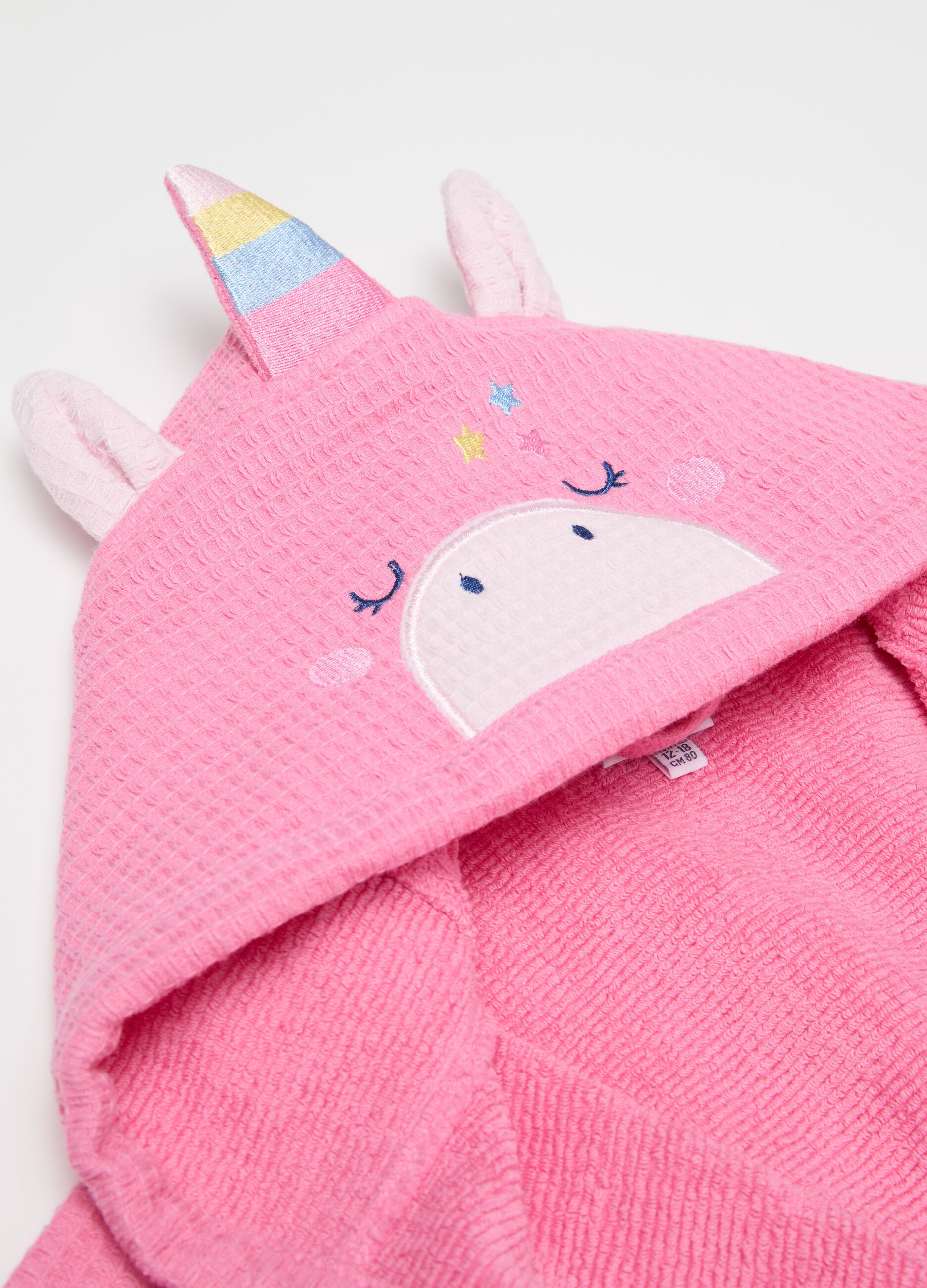 Unicorn bathrobe with waffle weave