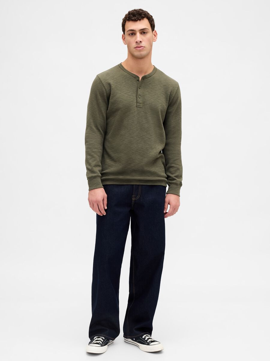 Long Sleeve T-shirt verde in cotone_2