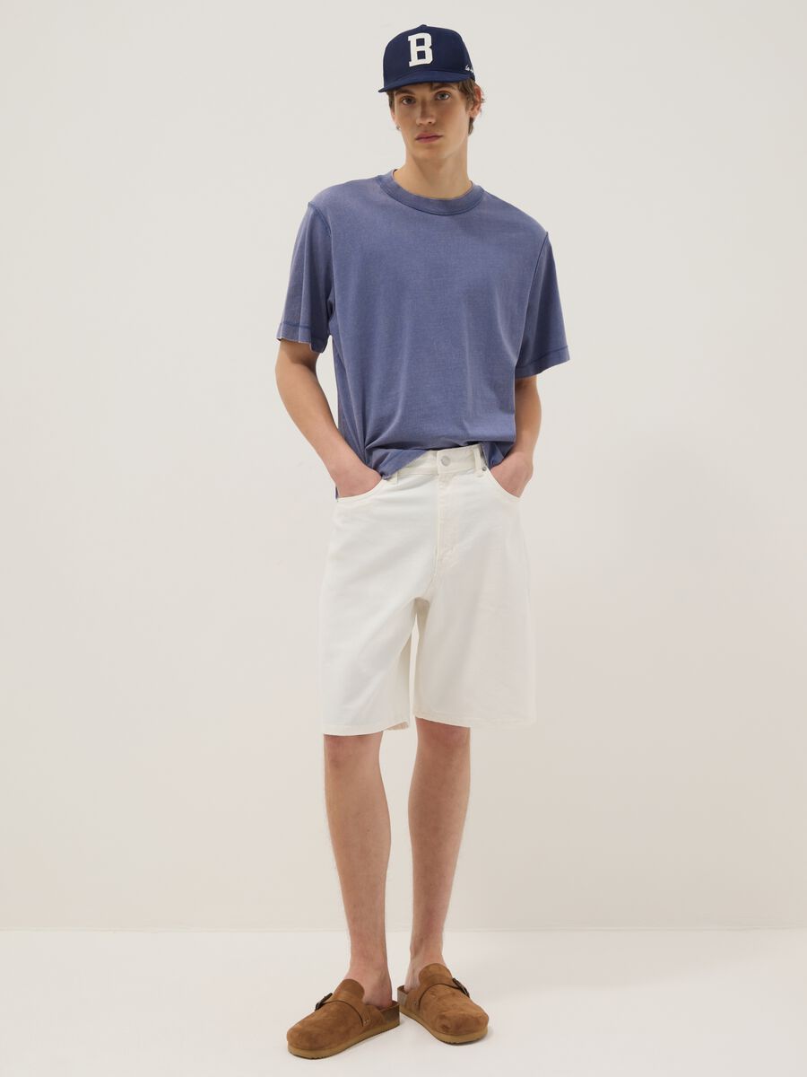T-shirt in puro cotone blu boxy fit_2