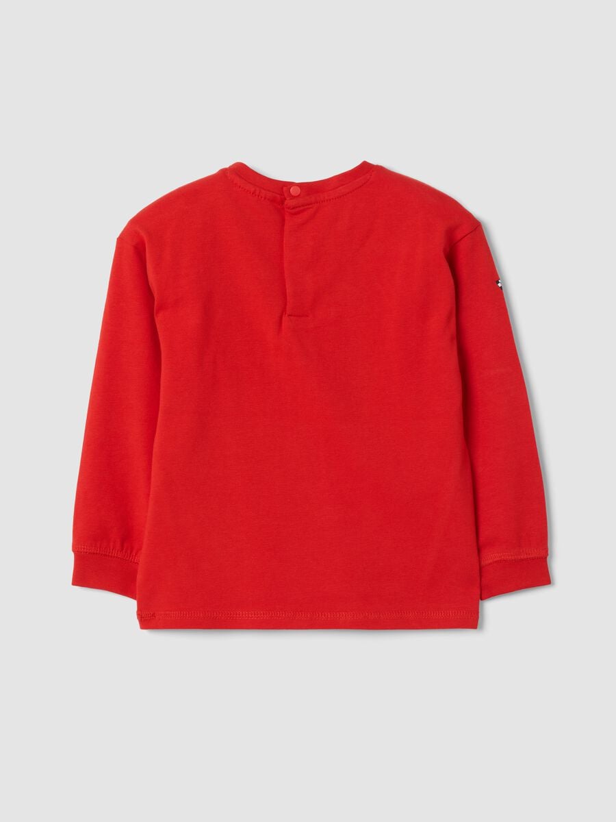 Red stretch cotton jersey T-shirt with Ducati print_1