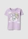 T-shirt in cotone elasticizzato viola da bambina regular fit con stampa_0