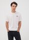 White pure cotton jersey T-shirt with print, regular fit_0