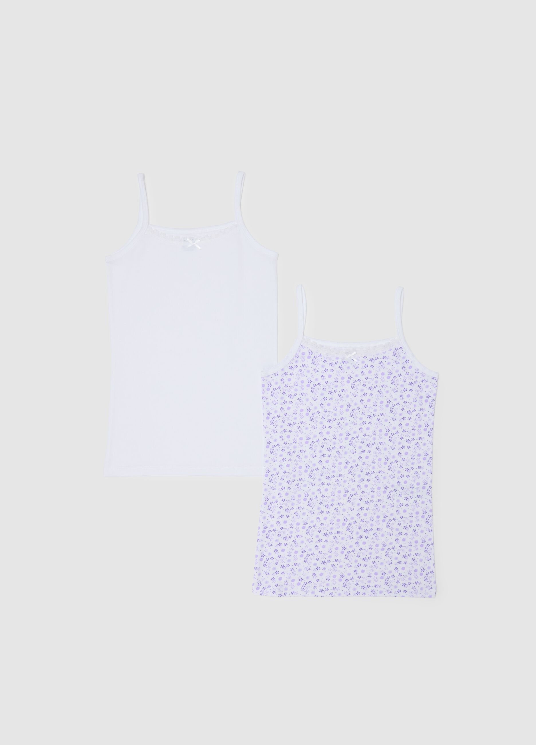 Girl's multicoloured pure cotton vest set, regular fit