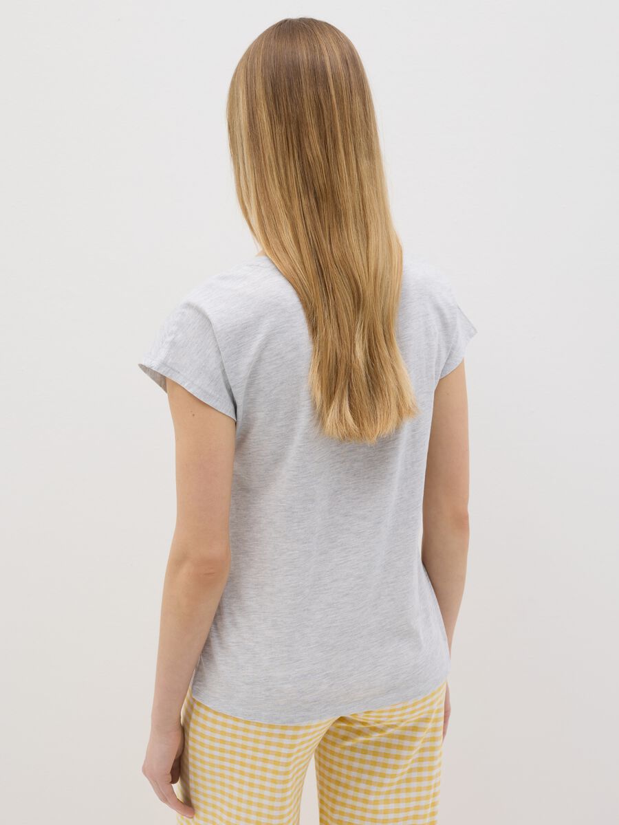 Grey pyjama top with yellow bows_2
