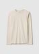 Beige long-sleeve stretch cotton regular fit t-shirt_4