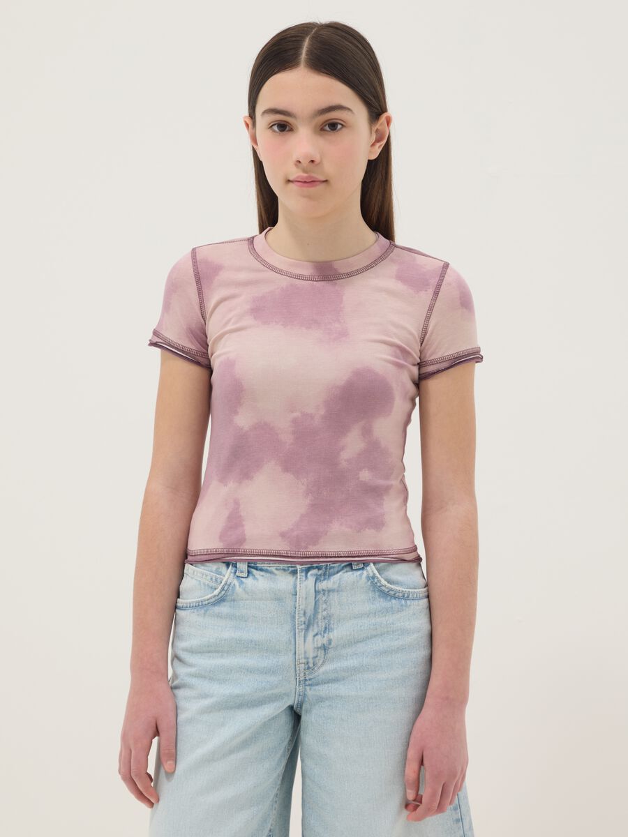 Girls' Pink Stretch Cotton Slim-Fit T-shirt_0