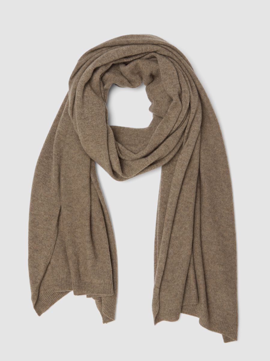 Sciarpa beige in puro cashmere_0