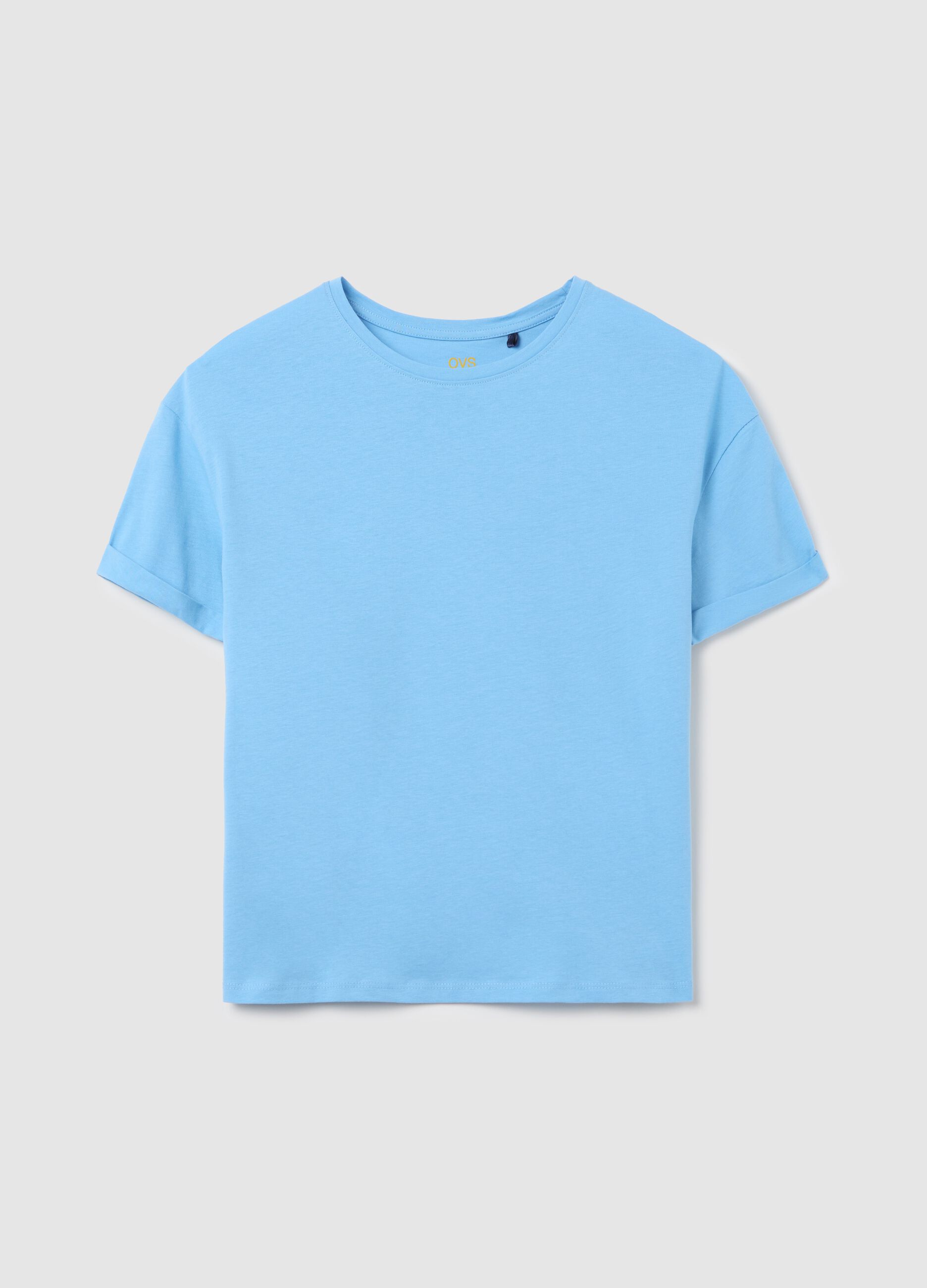 Light blue boxy-fit T-shirt in cotton