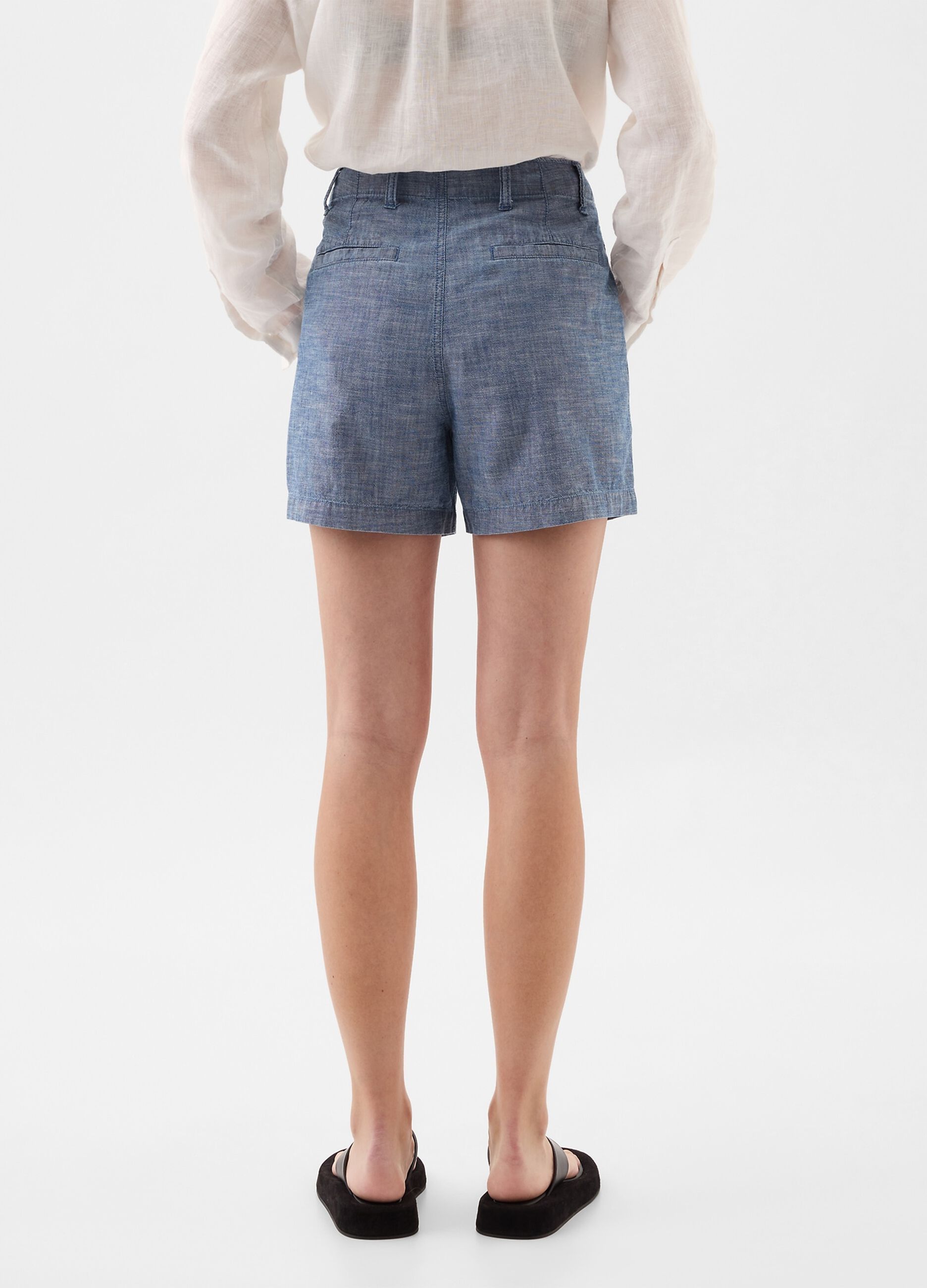 Chambray cotton shorts
