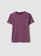 Purple fitted short-sleeve stretch cotton T-shirt_4