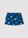 Blue fish-print boxer swim shorts for baby boys_1