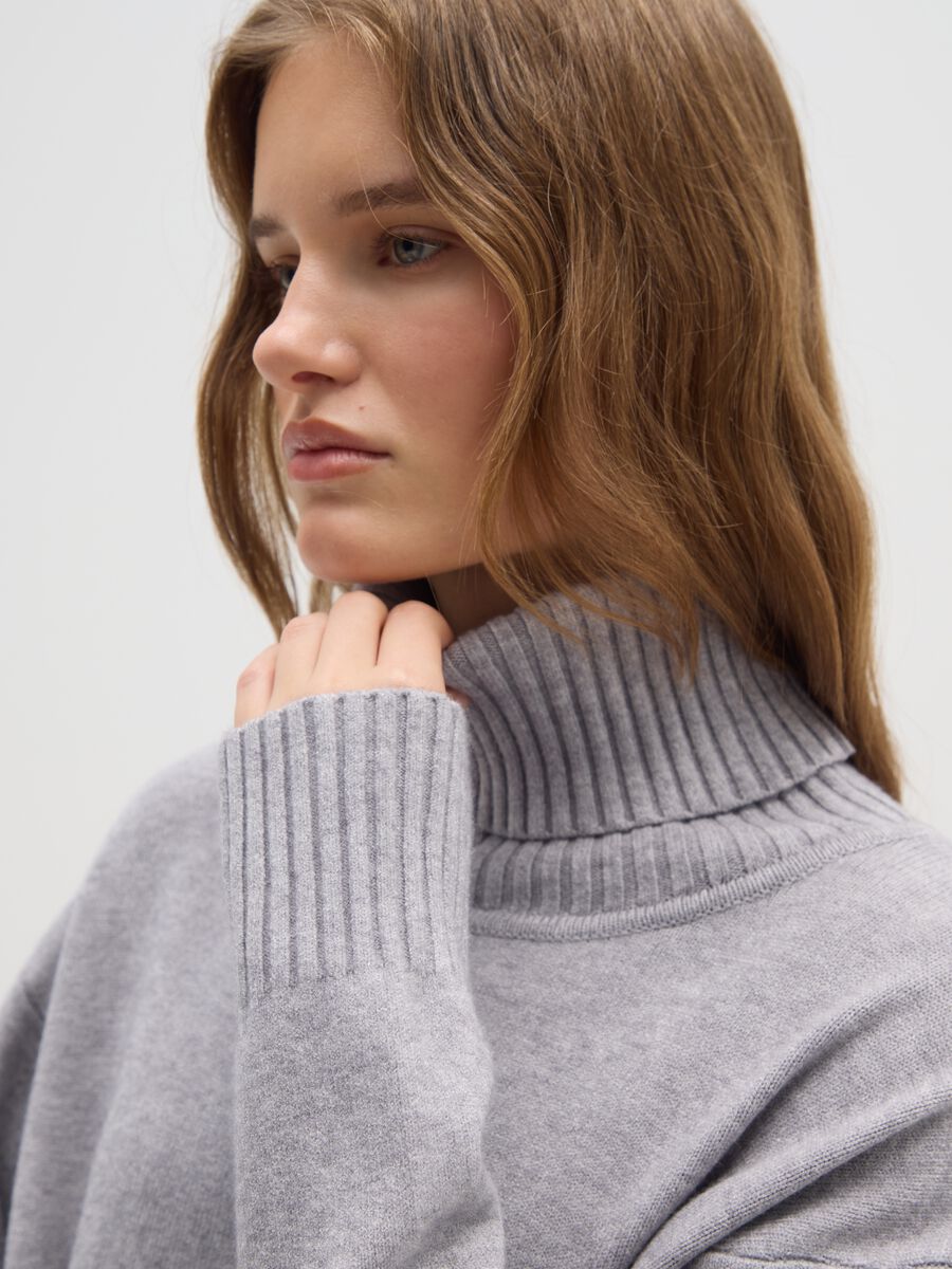 Grey Turtle Neck Jumper_3