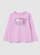 Girl's pink cotton jumper regular fit_0
