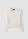 White viscose-blend polo-collar jumper, regular fit_4