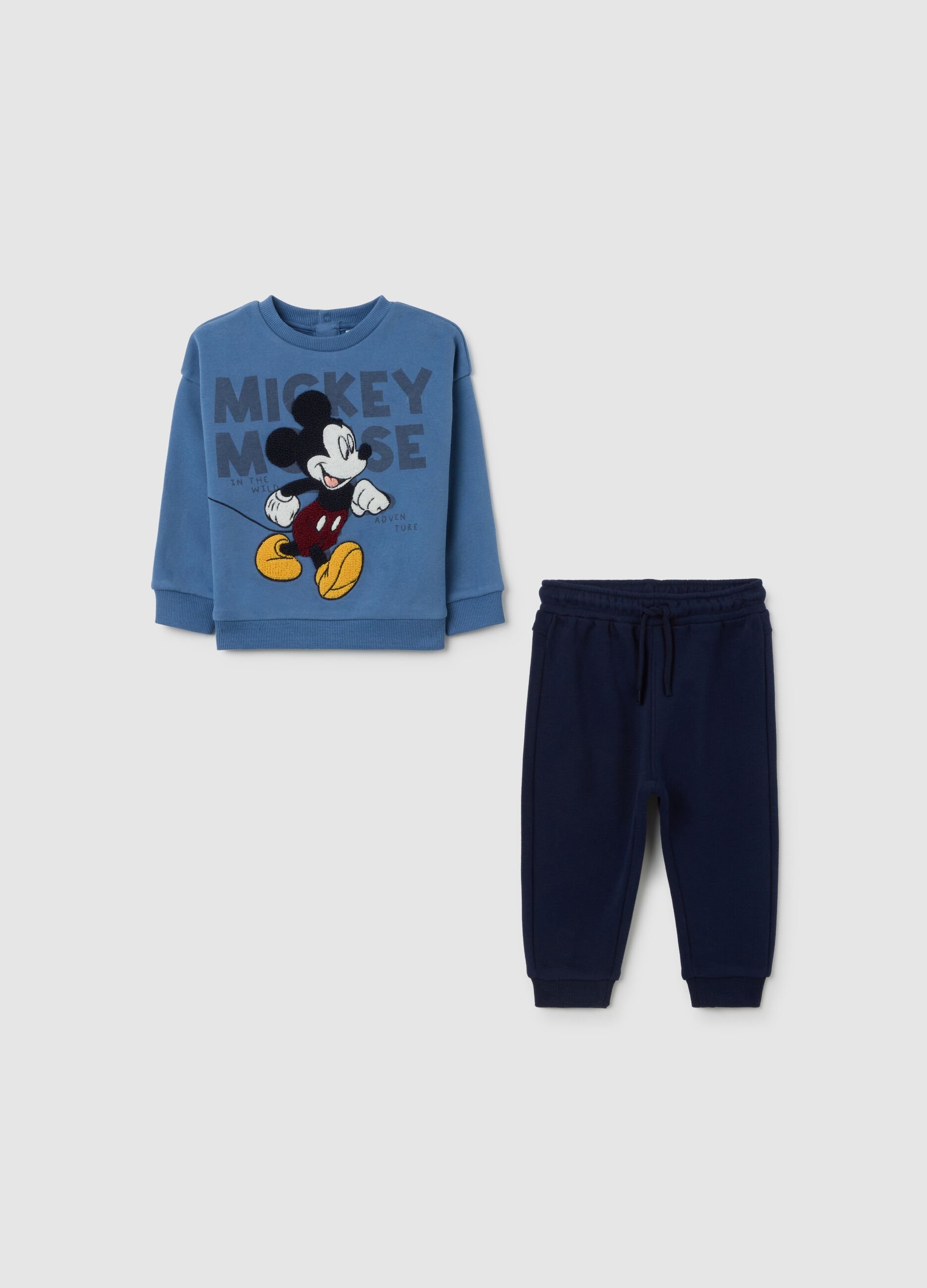 Blue cotton blend baby set with regular fit