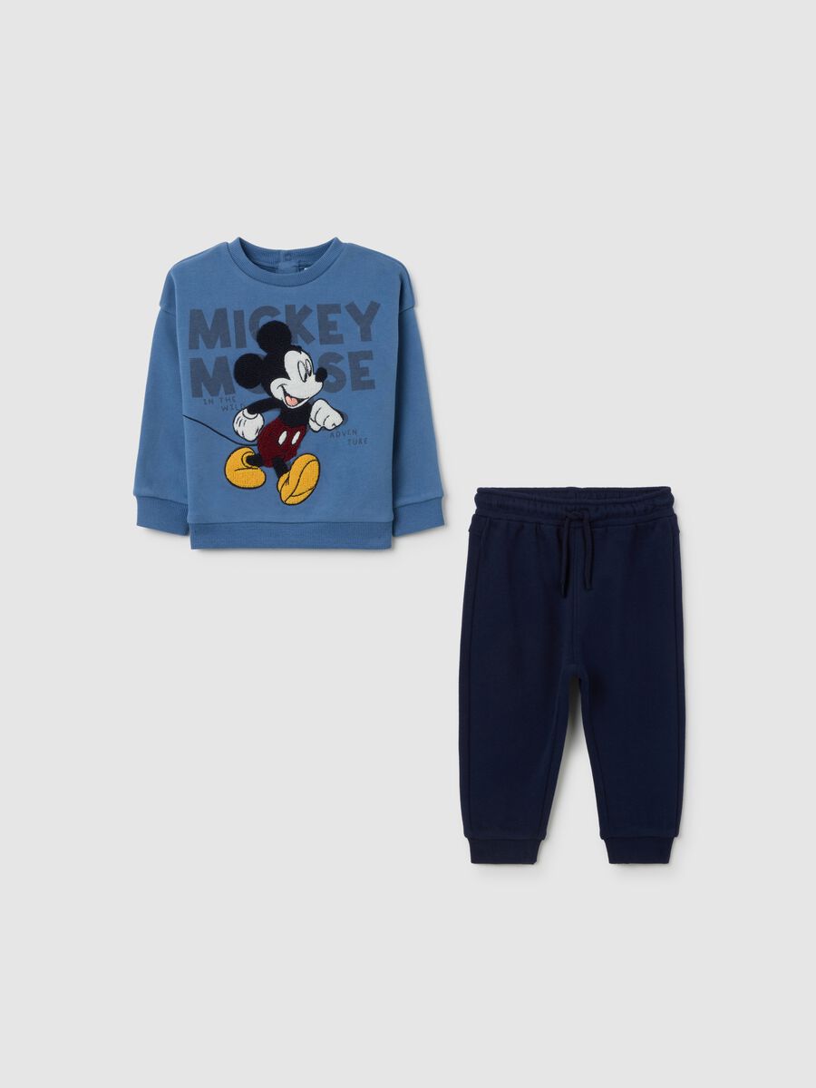 Blue cotton blend baby set with regular fit_0