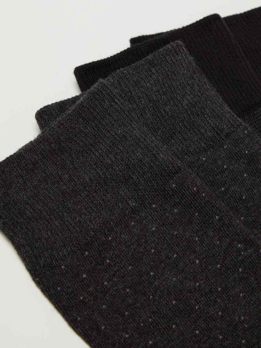 Three-pair pack socks with micro polka dots and stripes pattern_1