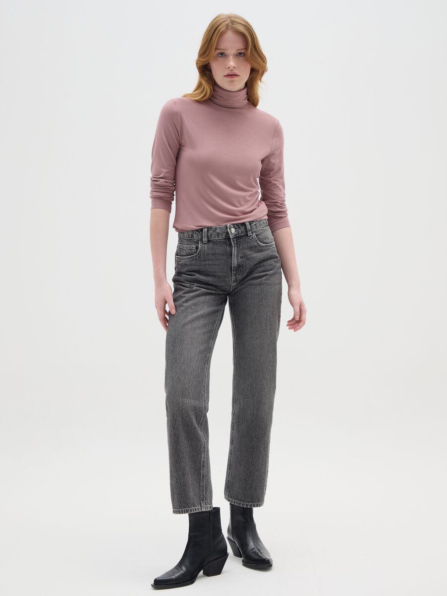 Pink turtleneck sweater regular fit_1