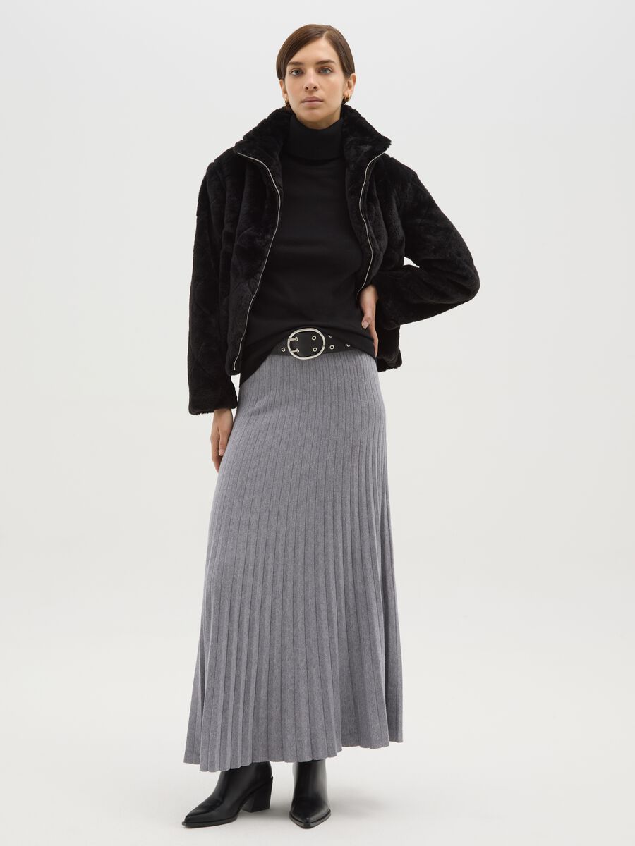 Giacca nera regular fit con zip_2