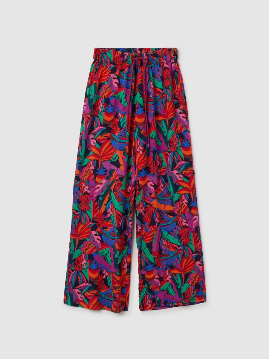 Women's Multicolour Viscose Trousers - Regular Fit_0