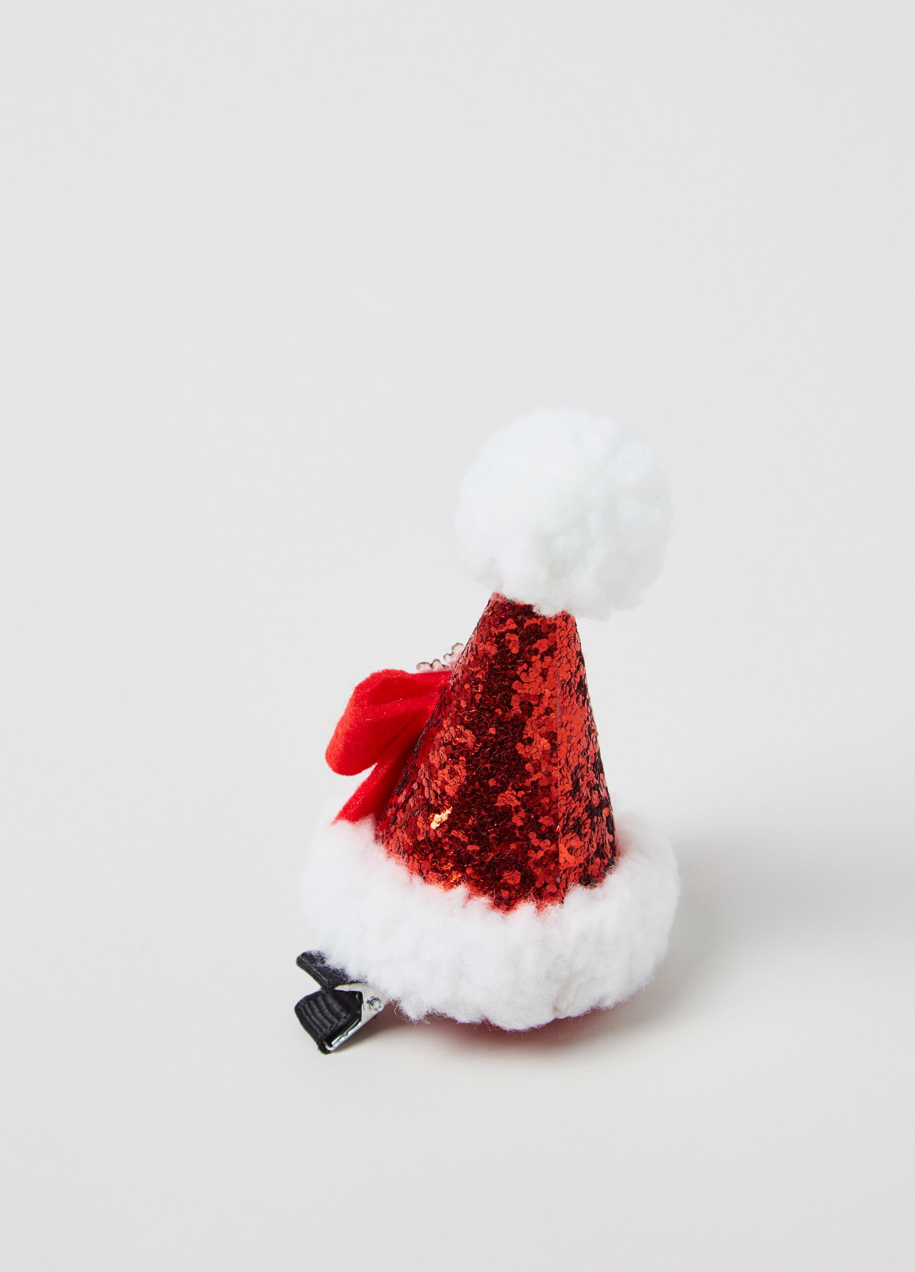 Father Christmas hat hair clip