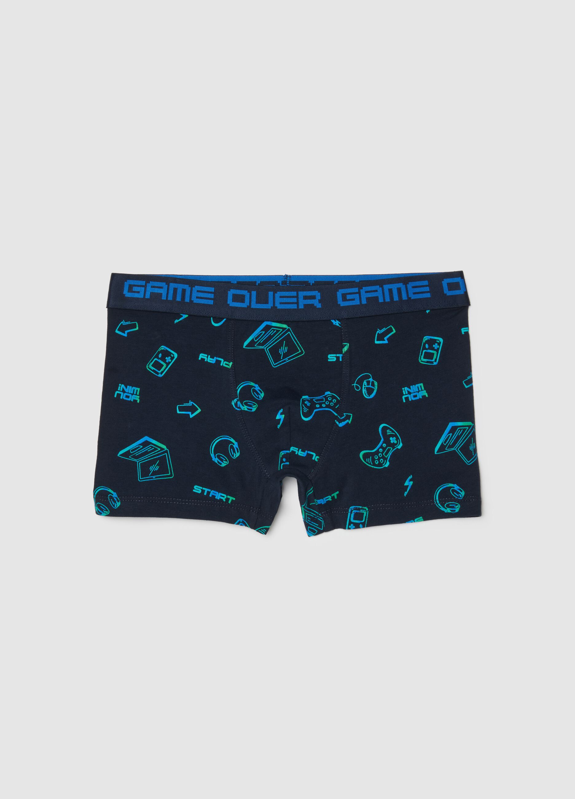 Multicolour cotton blend boys' regular fit boxers with prints