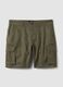 Green stretch cotton cargo Bermuda shorts_4