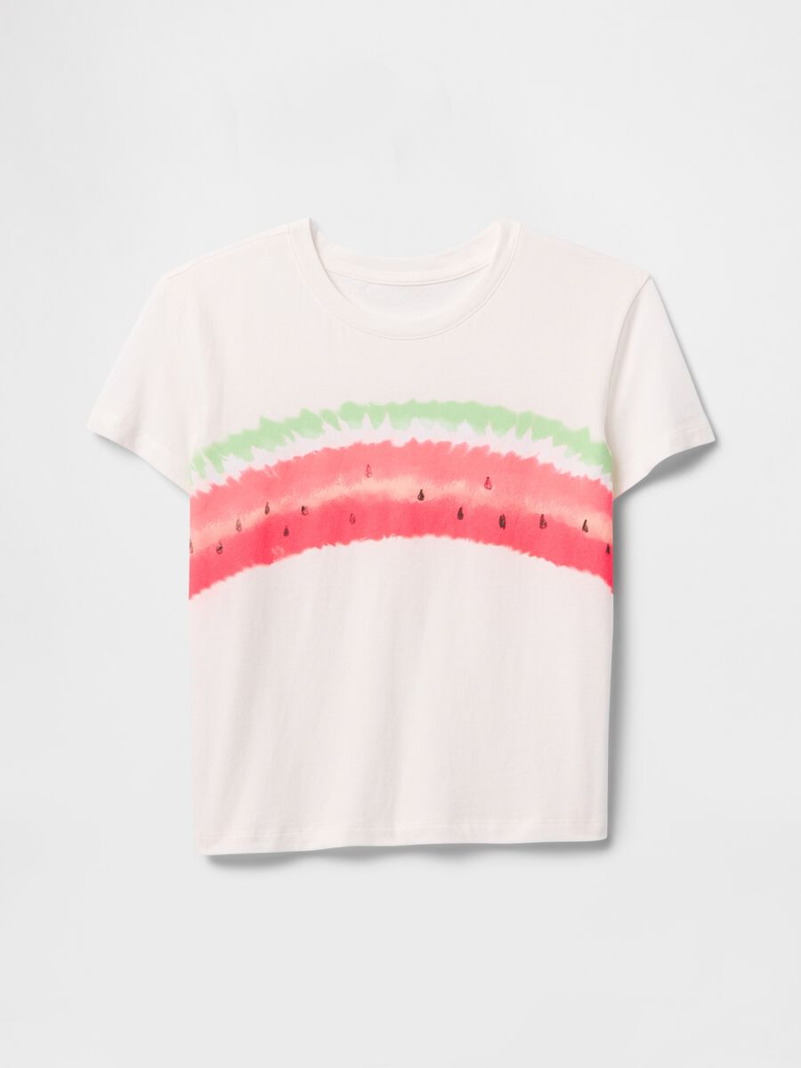 White T-shirt with watermelon print_2
