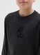 Boys' top in pure black cotton with oversized fit_2