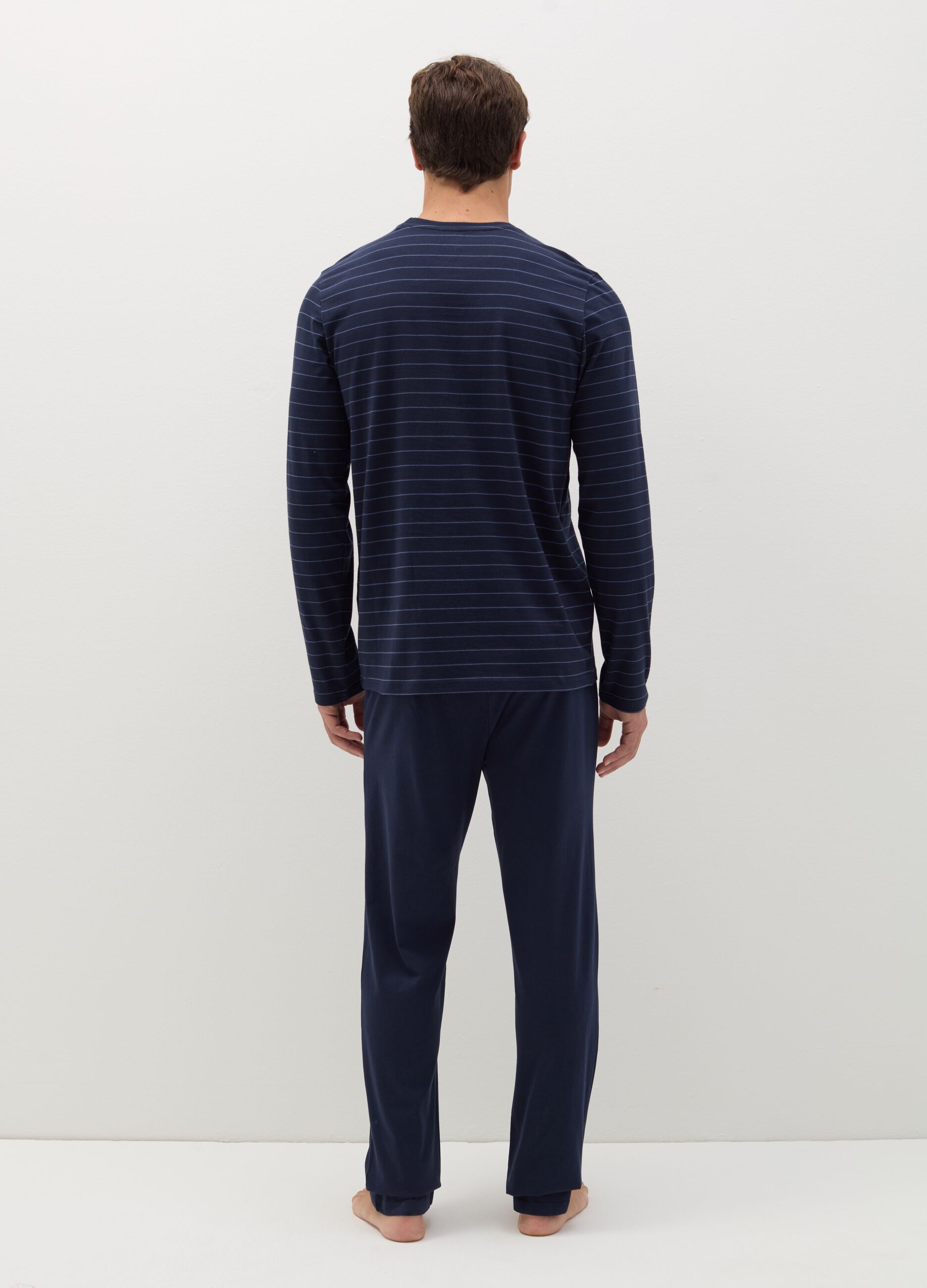 Cotton pyjamas with striped pattern