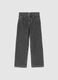 Girls' grey cotton denim trousers with regular fit_0
