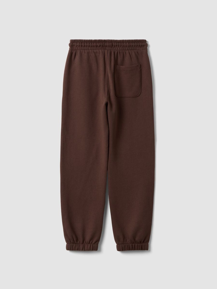 Pantaloni jogger marroni in puro cotone regular fit_1