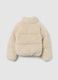 Regular fit beige girl's jacket with zip_4
