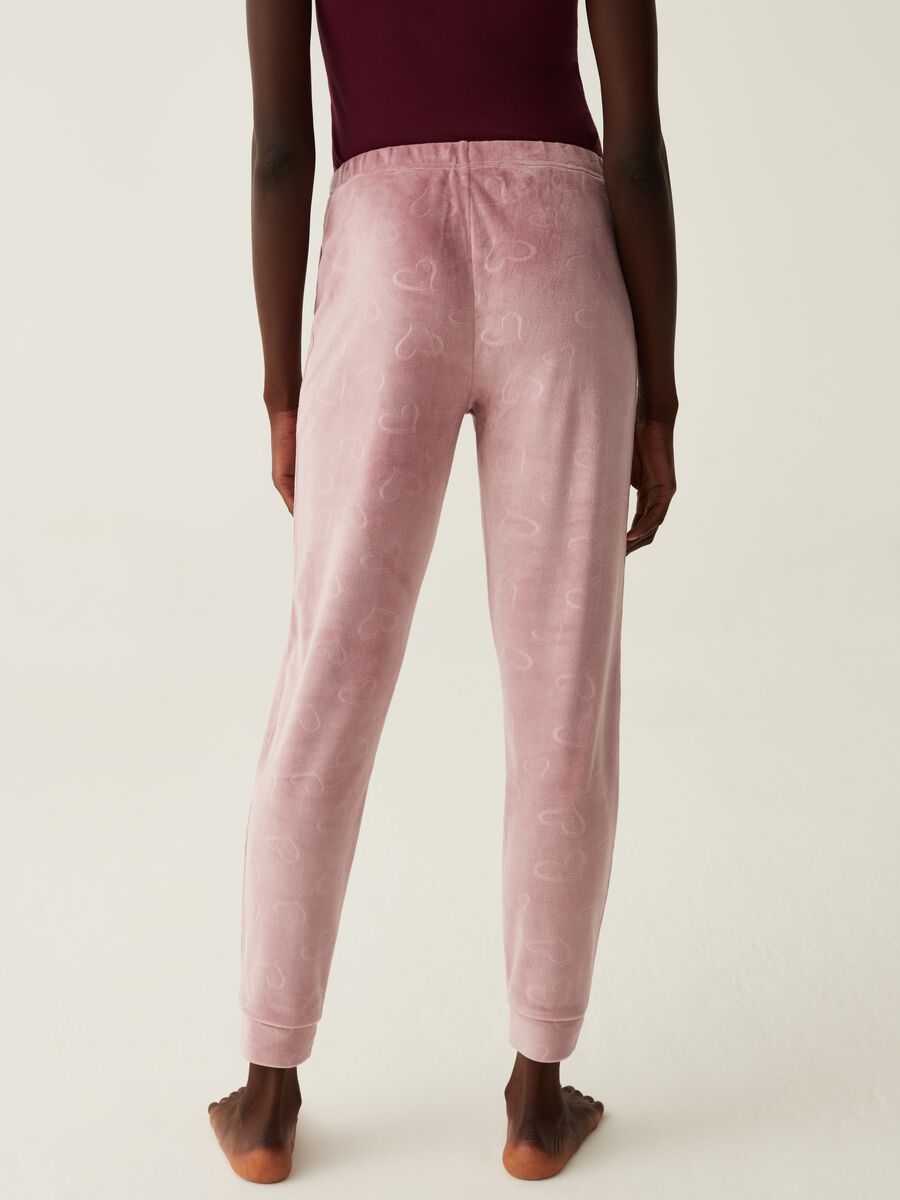 Pantalone pigiama lungo con disegno a cuori_2