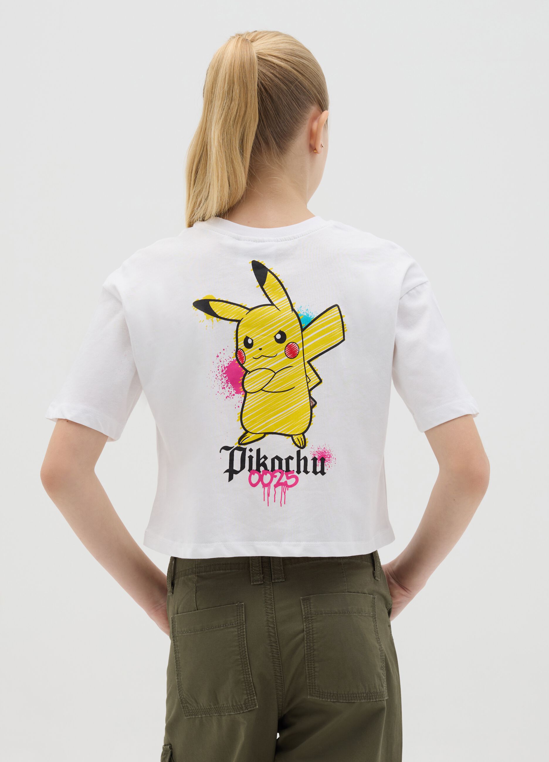 Over-fit T-shirt with Pokémon print