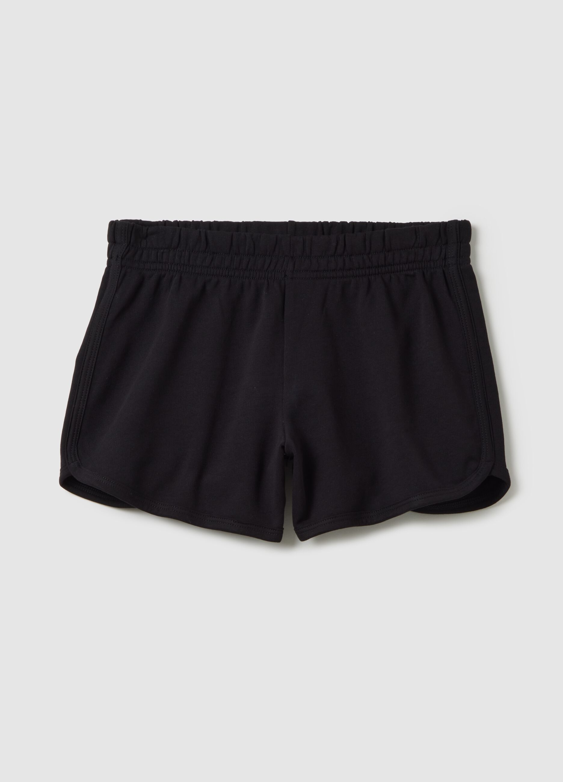 Top da donna in puro cotone nero regular fit