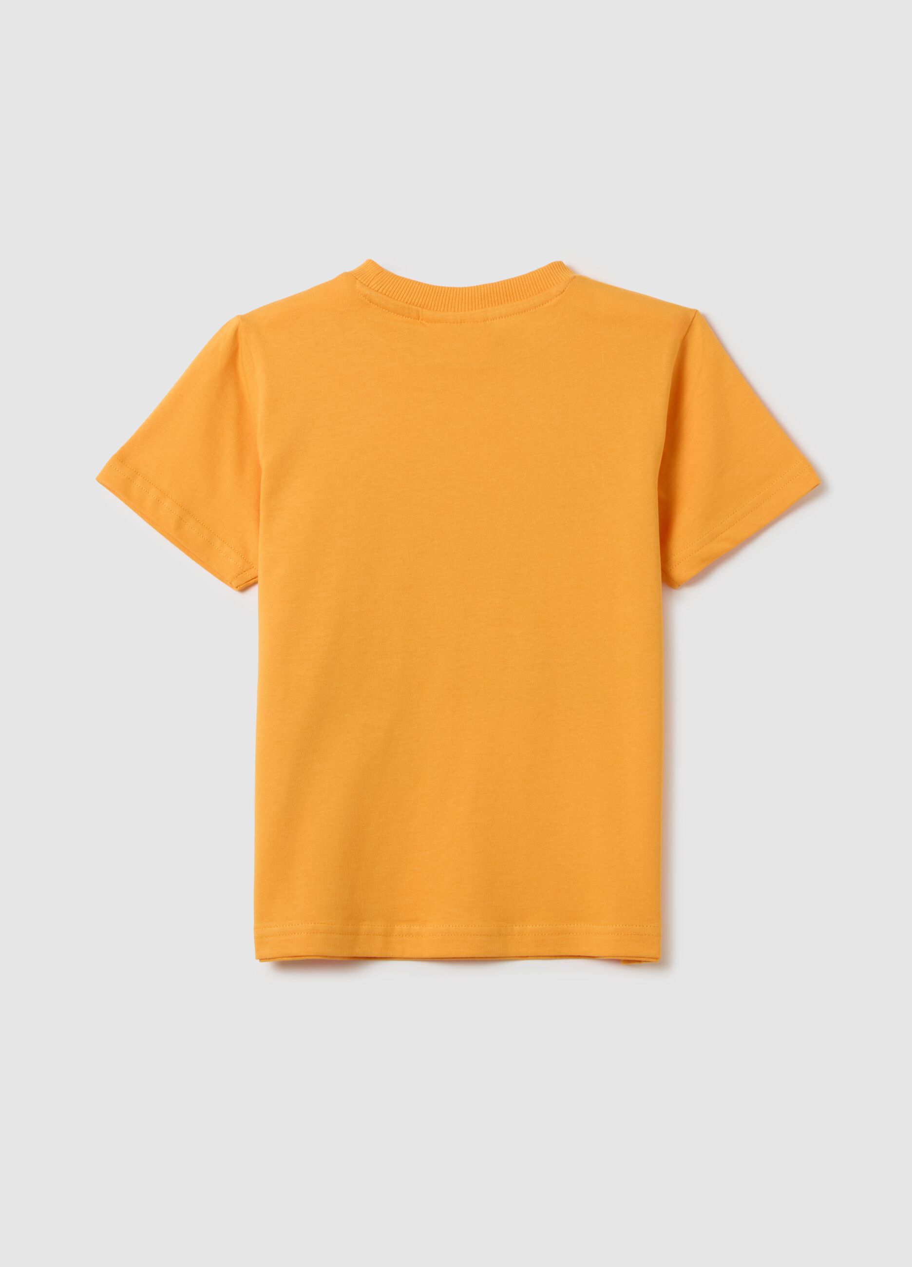 Orange pure cotton kids' t-shirt with regular fit