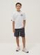 Blue pure cotton shorts with elasticated waist for boys, comfort fit_0