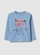 Blue cotton over fit children's T-shirt with print_0