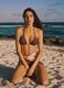 Brown stretch triangle bikini top with sparkling details_0