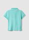 Polo in puro cotone azzurra da bambino regular fit con ricamo_1
