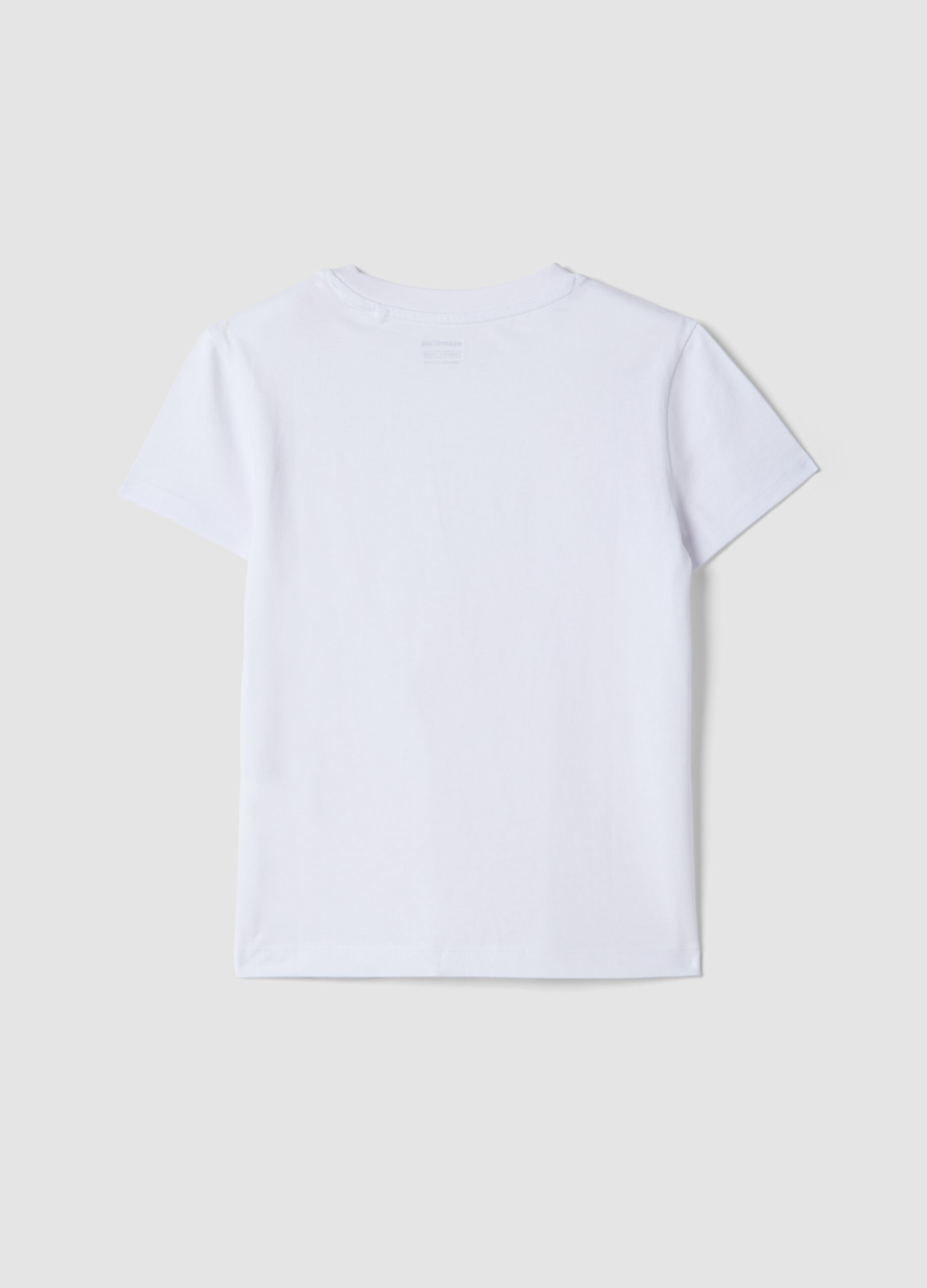 T-shirt in puro cotone bianca da ragazza regular fit