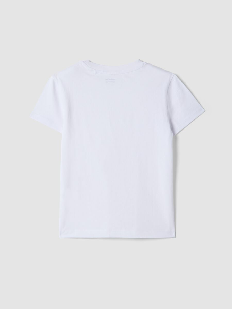 Girls&rsquo; white pure cotton T-shirt, regular fit_4