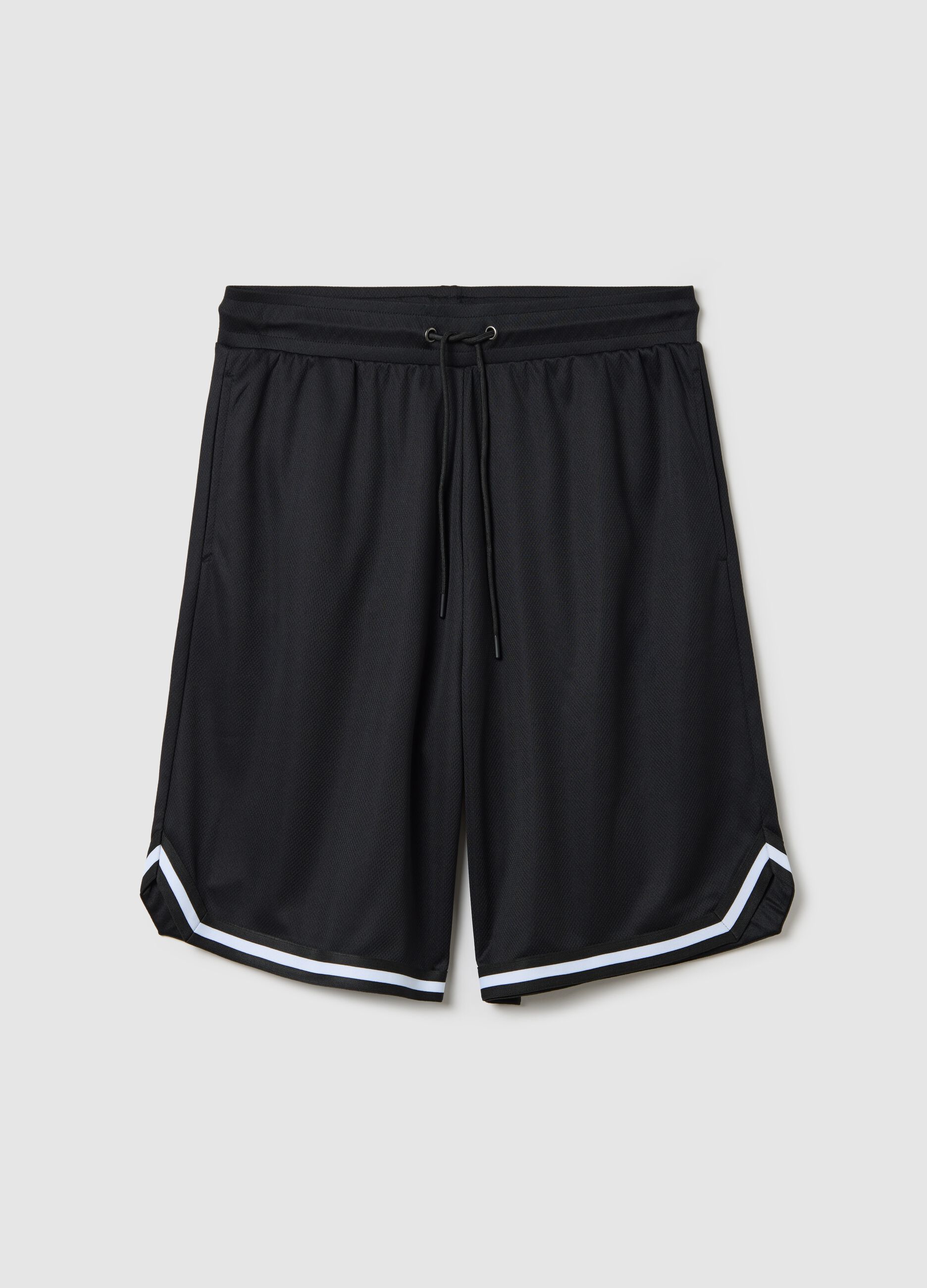 Bermuda da uomo in misto nero relaxed fit