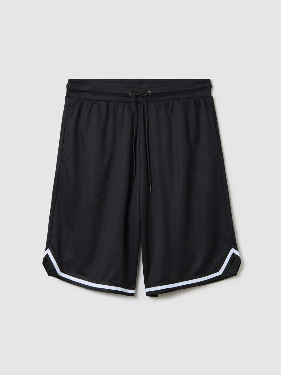 Black mesh blend Bermuda shorts B.Angel_4