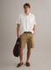 Beige stretch cotton cargo shorts, regular fit_0